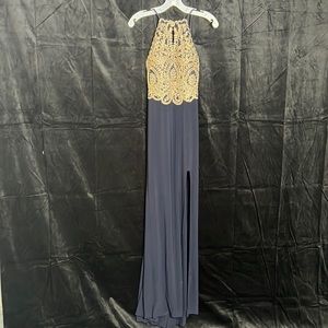 Navy blue and good prom dress